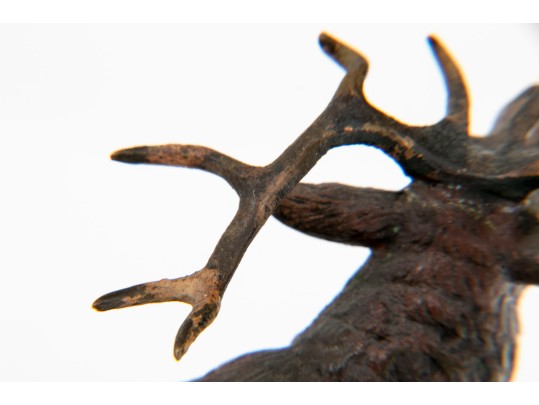 Cold Painted Vienna Bronze Figure Of A Standing Stag