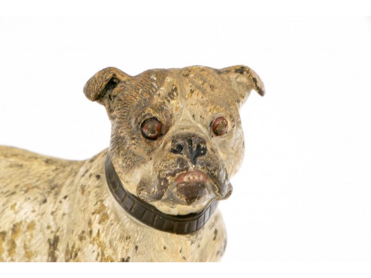 Cold Painted Bronze Chunky Bull Dog Figure