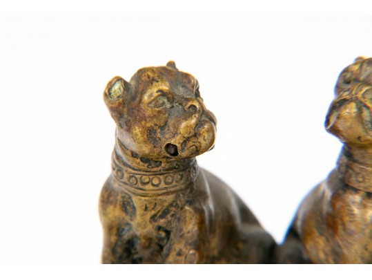 Bronze Miniature Figural Group Of Dogs