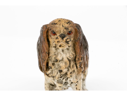 Antique Vienna Bronze Cold Painted Spaniel Figure