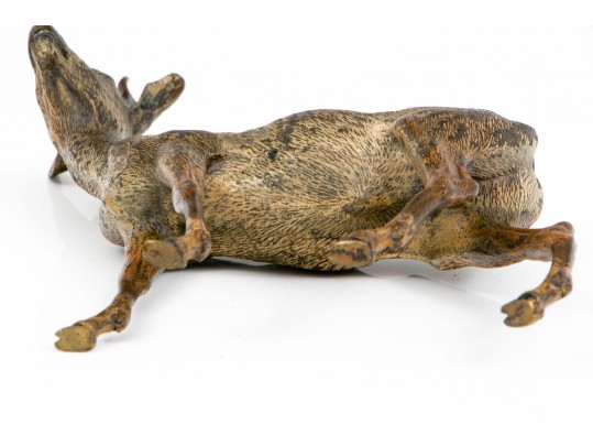 Cold Painted Vienna Bronze Figure Of A Stag