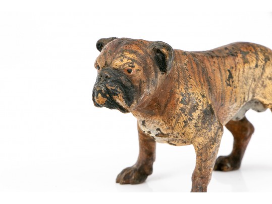 Austrian Cold Painted Brindle Bull Dog Figure