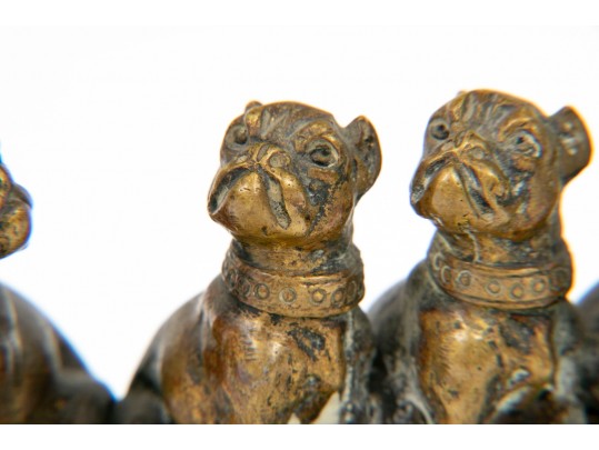 Bronze Miniature Figural Group Of Dogs