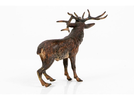 Cold Painted Vienna Bronze Figure Of A Standing Stag