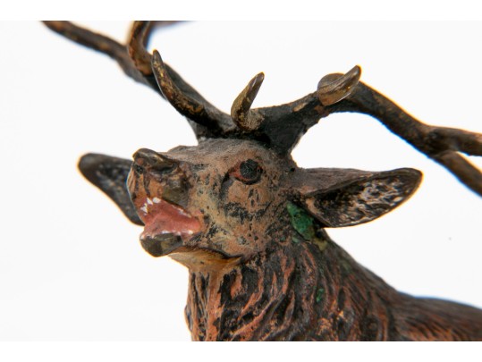 Cold Painted Vienna Bronze Figure Of A Standing Stag