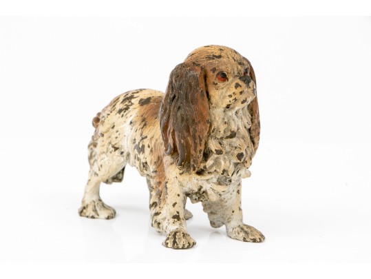 Antique Vienna Bronze Cold Painted Spaniel Figure