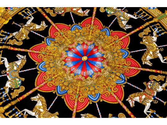Hermes Luna Park Silk Jacquard Scarf, 90cm