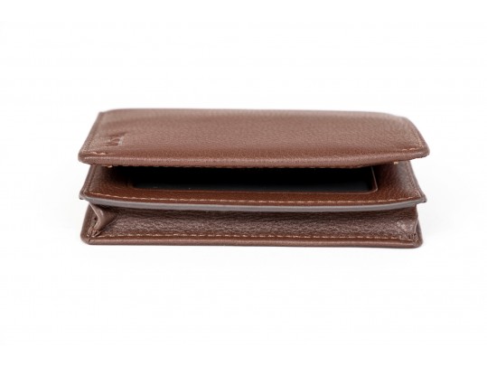 Tumi Classic Brown Leather ID Lock Wallet, With Box