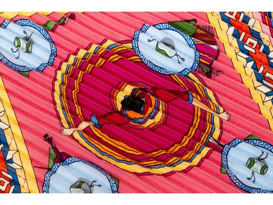 Hermès Silk Plissé Scarf, 90cm With Box