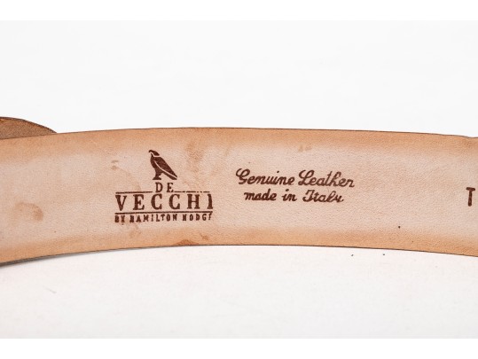 De Vecchi Brown Leather Belt, Size Small