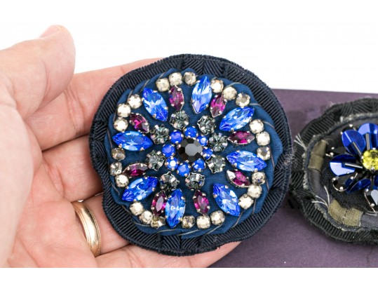 Two Prada Beaded Brooches