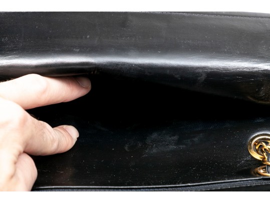 Chanel Classic Black Lambskin Quilted Leather Single Flap Shoulder Bag