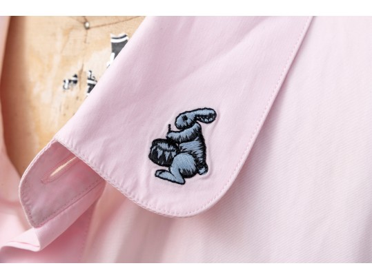 Gucci Pink Rabbit Embrodered Shirt, Size 46/18