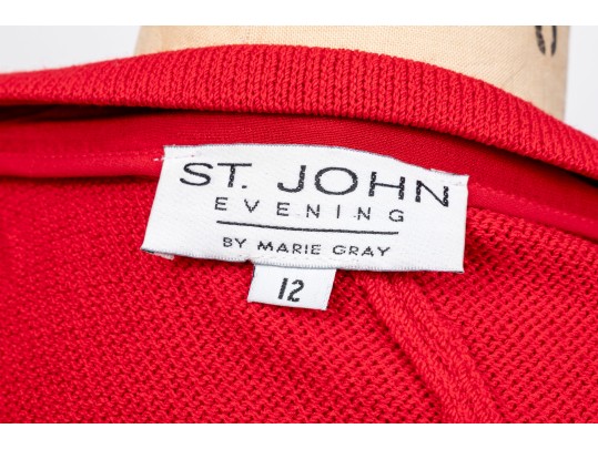 Bright Red St. John Button Up Cardigan, Size 12