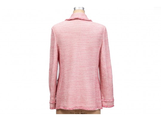 Charming St. John Pink And White Button Up Jacket, Size 12