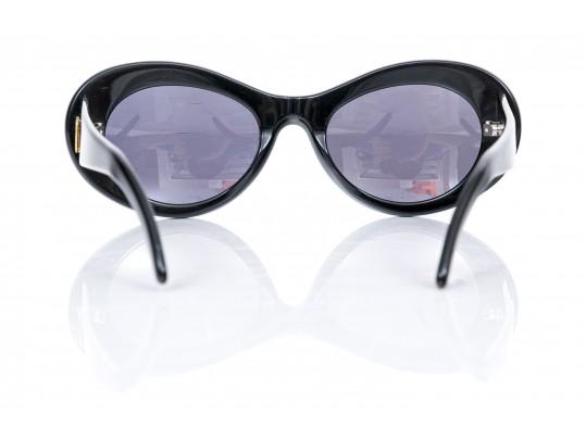 Escada Sophisticated Wide Frame Black Acrylic Sunglasses