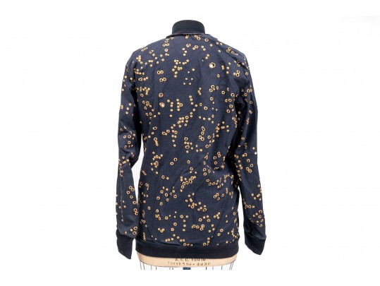 Contemporary Blue Zip-Up Hooded Sweatshirt