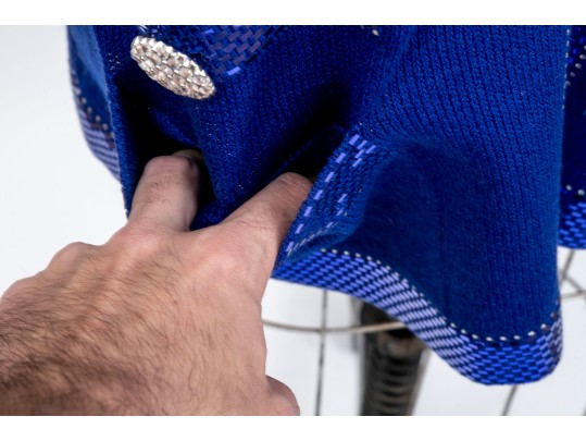 St. John Sequinned Blue Long Cardigan, Size 16