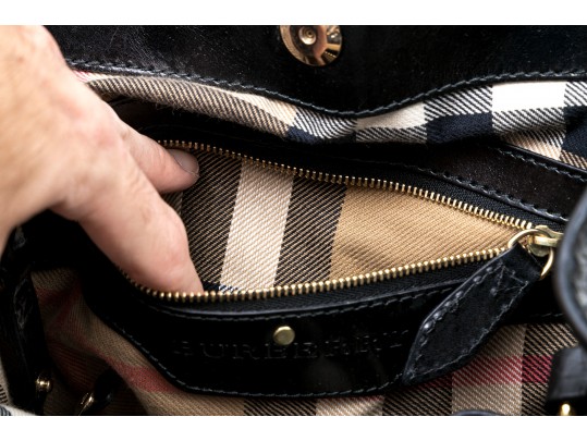Burberry Edgy Studded Black Leather Bag Handbag