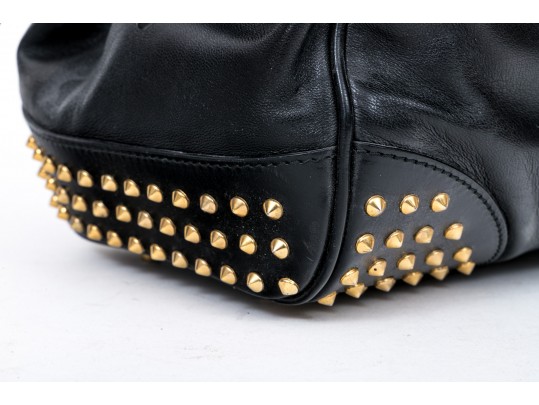 Burberry Edgy Studded Black Leather Bag Handbag