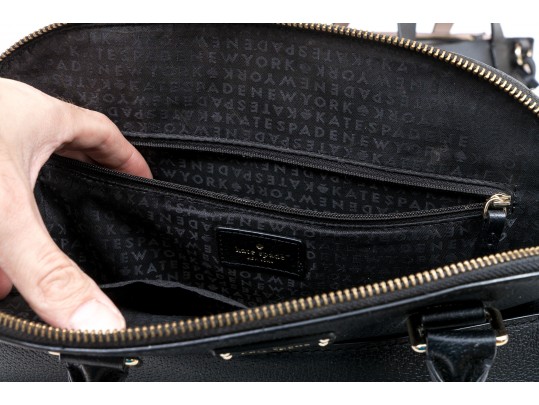 Kate Spade Lot Of Two Classic Top Handle Black Leather Bags