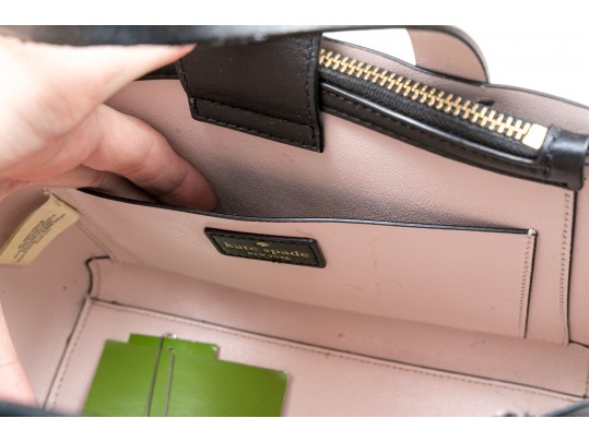 Kate Spade Lot Of Two Classic Top Handle Black Leather Bags