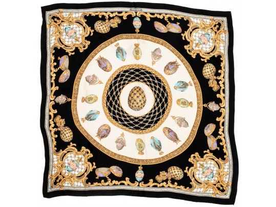 Lovely Silk Scarf Commemorating The Faberge Exhibit At The Met