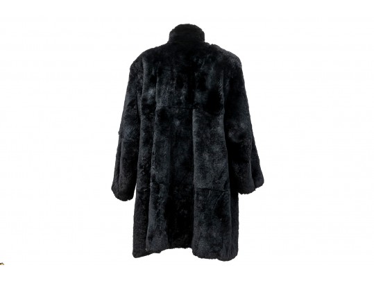 Carol Little Soft Black Fur Coat, Size M