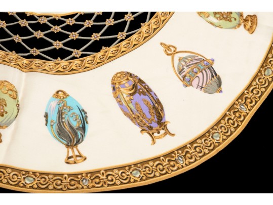 Lovely Silk Scarf Commemorating The Faberge Exhibit At The Met