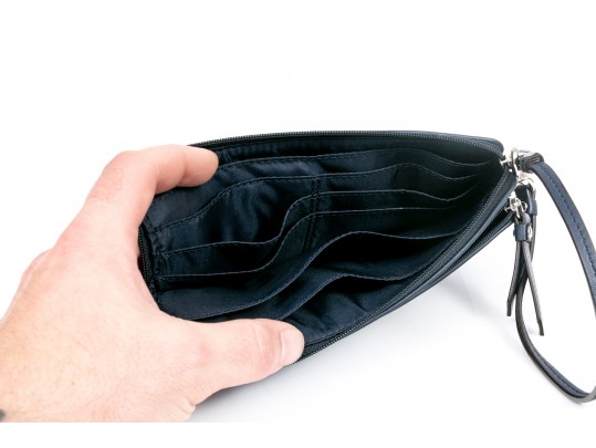 Tasteful Blue And Green Coach Clutch