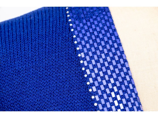 St. John Sequinned Blue Long Cardigan, Size 16