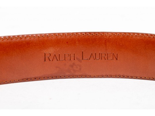 Two Ralph Lauren Leather And Sterling Belts, Size 30
