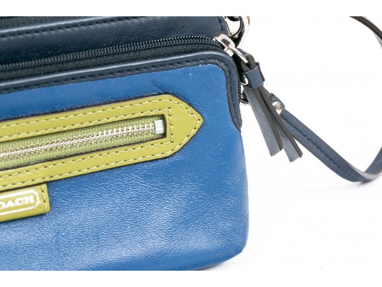 Tasteful Blue And Green Coach Clutch