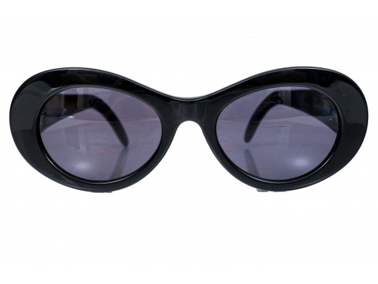 Escada Sophisticated Wide Frame Black Acrylic Sunglasses