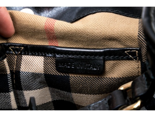 Burberry Edgy Studded Black Leather Bag Handbag