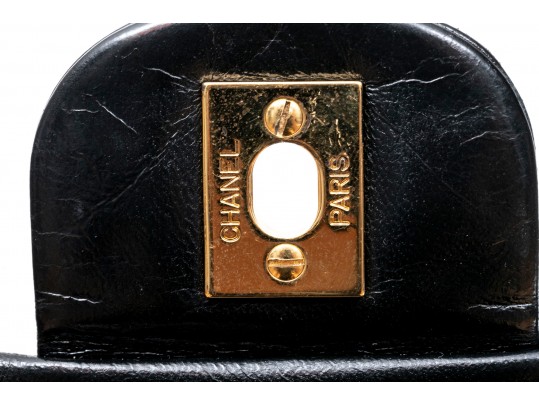 Chanel Classic Black Lambskin Quilted Leather Single Flap Shoulder Bag