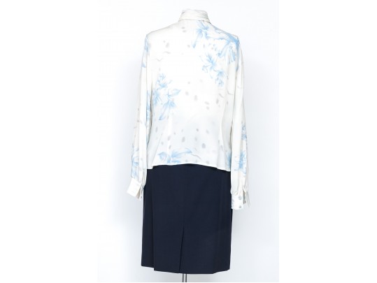 Escada Skirt And Floral Prinnt Top, Size 42