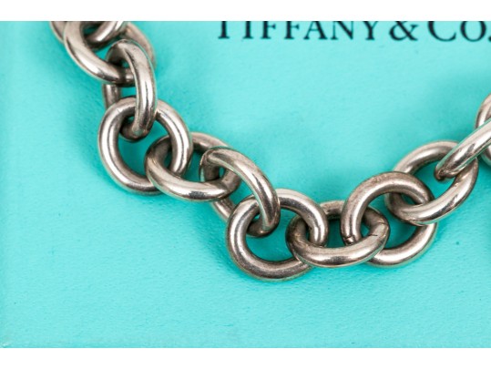 Tiffany & Co. Sterling Chain Bracelet With Heart Charm
