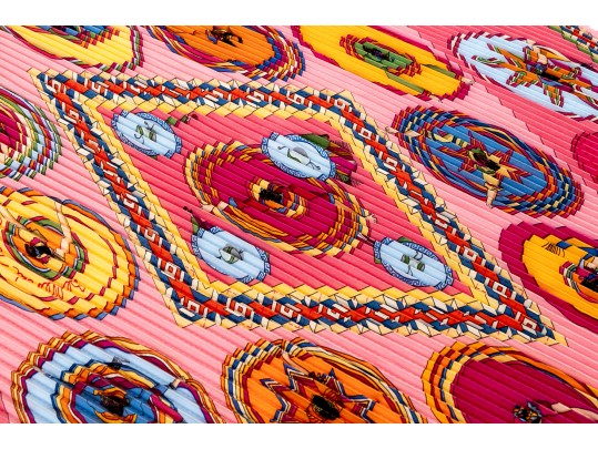 Hermès Silk Plissé Scarf, 90cm With Box