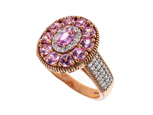 Delicate 14K And Light Pink Sapphire Ring, Size 7