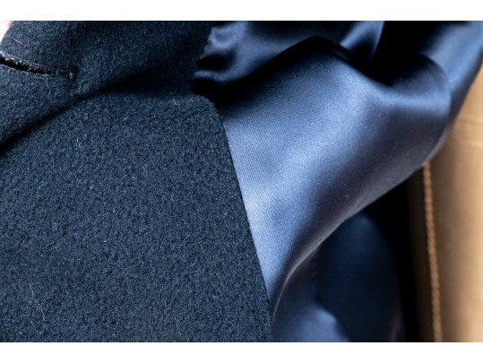 Neiman Marcus Cashmere Dark Blue Trench Coat