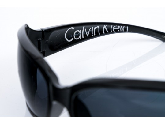 Calvin Klein Striking Black Acrylic Sunglasses
