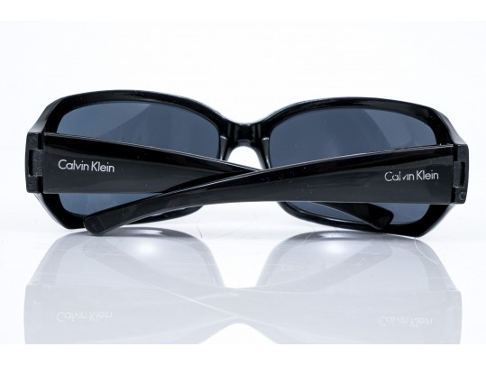 Calvin Klein Striking Black Acrylic Sunglasses