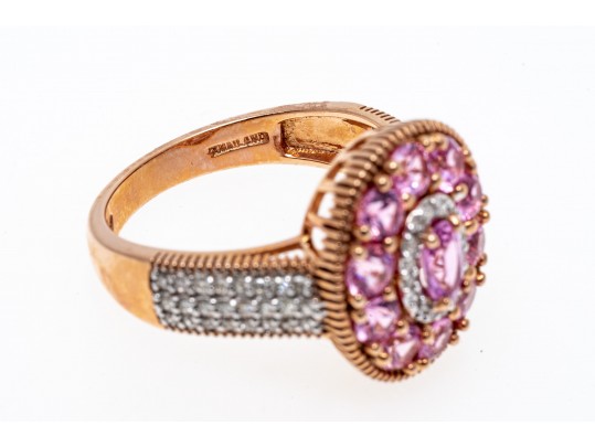 Delicate 14K And Light Pink Sapphire Ring, Size 7