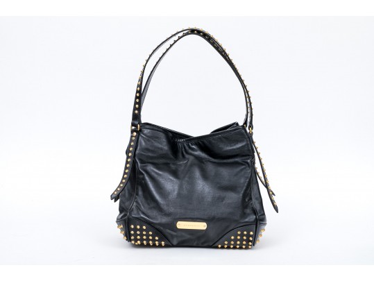 Burberry Edgy Studded Black Leather Bag Handbag