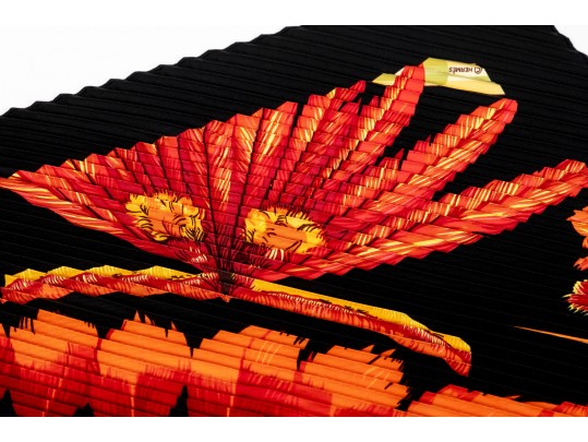 Hermès Silk Plissé Scarf, 90cm With Box