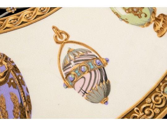 Lovely Silk Scarf Commemorating The Faberge Exhibit At The Met