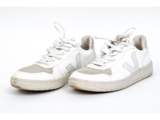 Nike And Veja White Casual Sneakers, Size 9