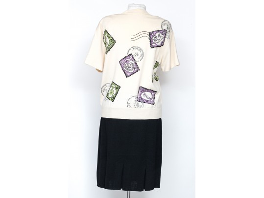 St. John Sweaters And Black Skirt, Sizes 12 & M