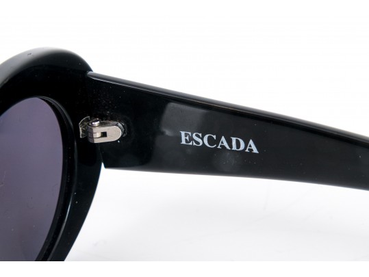 Escada Sophisticated Wide Frame Black Acrylic Sunglasses